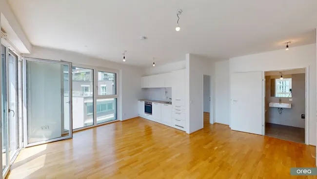 orea | Moderne 3-Zimmer Wohnung mit Balkon und und herrlichem Ausblick in der Seestadt | Smart besichtigen · Online anmieten - Titelbild
