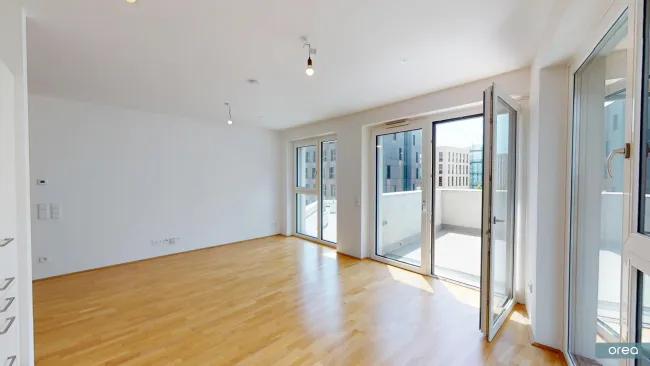 orea | Moderne 3-Zimmer Wohnung mit Balkon und und herrlichem Ausblick in der Seestadt | Smart besichtigen · Online anmieten - Bild