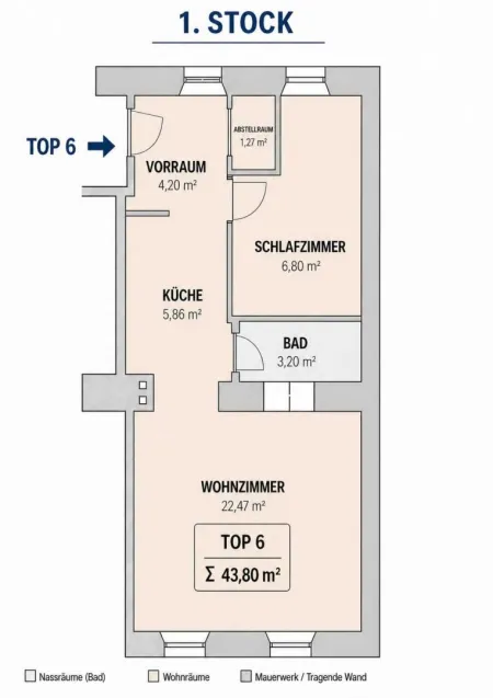 Sanierte und möblierte 2-Zimmer-Eigentumswohnung im sanierten Altbau mit Lift und Fernwärmeanschluss!