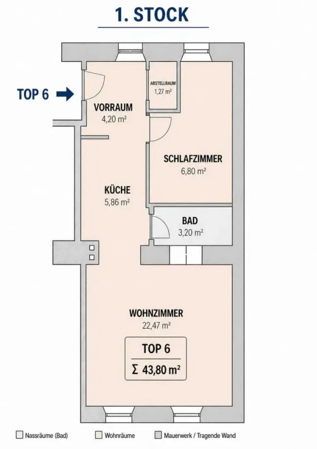 Sanierte und möblierte 2-Zimmer-Eigentumswohnung im sanierten Altbau mit Lift und Fernwärmeanschluss! - Bild