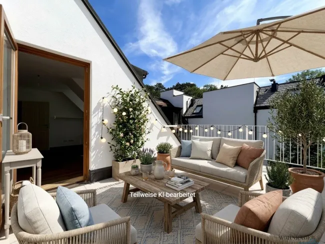 ⭐ Charmante DG-Wohnung mit großer Terrasse & Grünblick - Titelbild
