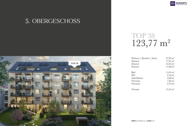 Exklusives Penthouse – Wohnen auf höchstem Niveau in Herzen von Graz! Provisionsfrei! - Bild