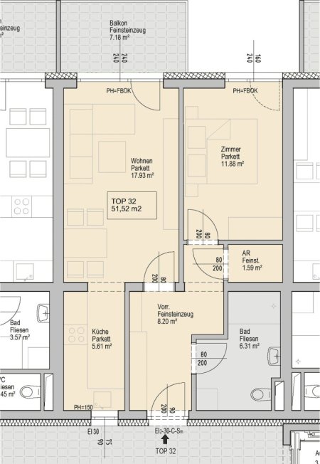 provisionsfreie Neubauwohnung mit 2 Zimmern, Balkon und Tiefgaragenparkplatz