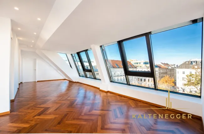 Wohnzimmer vor der Möblierung ca. 31,50 m²