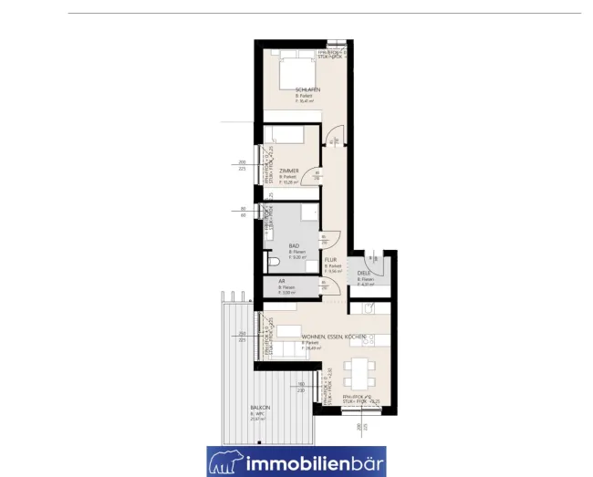 Traumhafte Wohnung in den Sternvillen Gaspoltshofen - großer Balkon - helle Räume - Bild