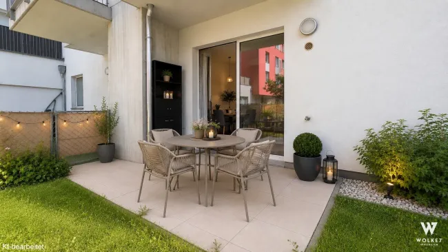 GARTENTRAUM IM SONNWENDVIERTEL: 2-Zimmer-Gartenwohnung mit ca. 43 m² Freifläche I barrierefrei I Baujahr 2019 I Westausrichtung - Bild