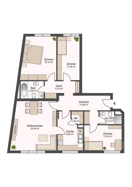 TOP PREIS 149.000 Euro, 4-Zi Wohnung 99m², renoviert, WG-tauglich, NEUNKIRCHEN
