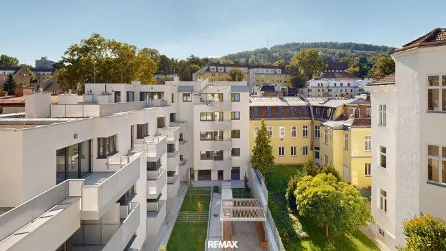 Innenhofseitige Hausansicht
