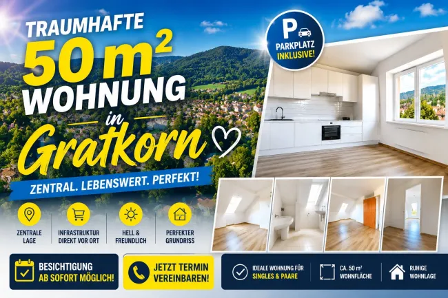 TRAUMHAFTE WOHNUNG IN GRATKORN - 500€ MIETE GESCHENKT - Titelbild