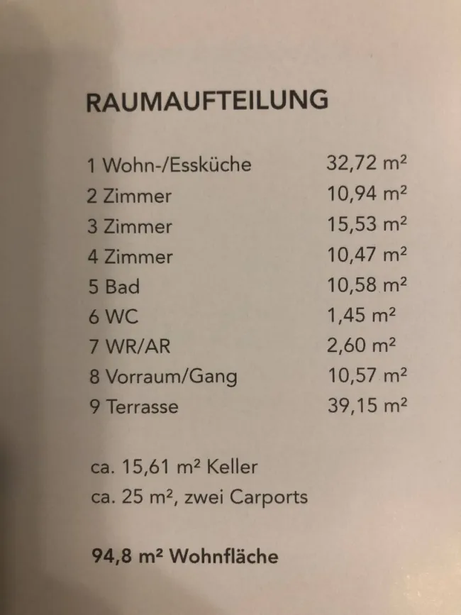 Raumaufteilung