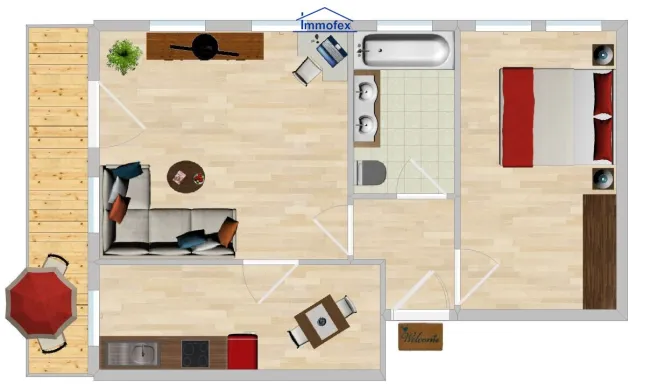 Gemütliche 2 Zimmer Wohnung in zentraler Lage - Titelbild