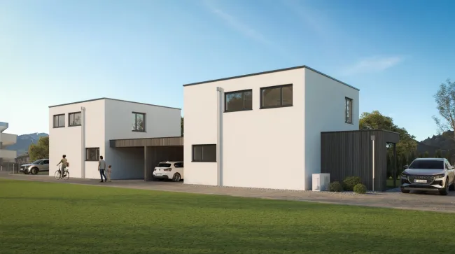 Projekt Kompakt Daheim² - modernes Doppelhaus mit Garten in top Lage von Götzis - DH1 - Titelbild