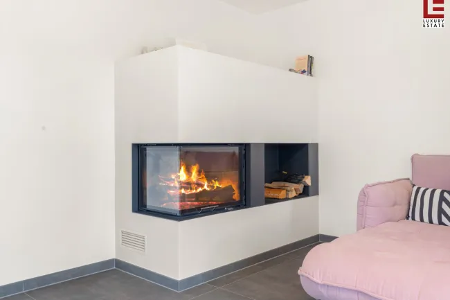 Offener Kamin im Wohnzimmer EG