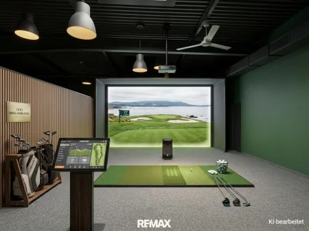 Golfsimulator in Raum 3 - KI generiert