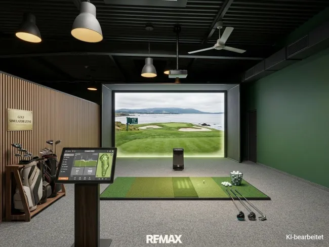 Golfsimulator in Raum 3 - KI generiert