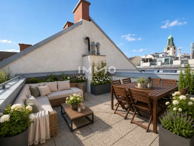 TOP Dachgeschoß-Wohnung mit attraktiven Terrassen bei Mahü, Spittelberg, Museumsquartier - Titelbild
