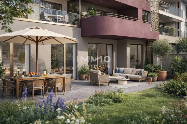Provisionsfrei! Gartenwohnung mit Nachmittagssonne und freiem Blick (Neubau, Erstbezug) - Titelbild