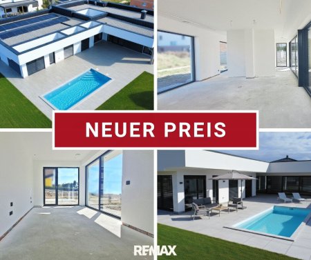 ***OPEN HOUSE Freitag, 21. August 2026 von 13:30 - 15:30 Uhr*** NEUER PREIS Exklusiver Wohntraum – Neubau-Bungalow mit Pool & Doppelgarage - Erstbezug