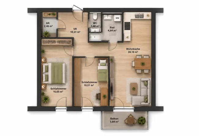 Wohnung 52m2