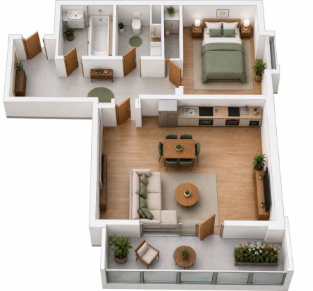 Toll aufgeteiltes, gemütliches 38 m2 Mietappartment (1.5 Zimmer) mit Loggia in St. Pölten