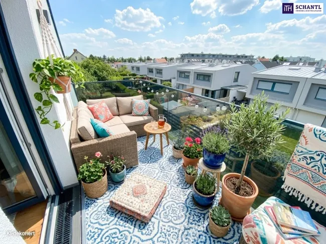1 Zimmer mit Klimaanlage und großer Terrasse | Ruhelage | Badeteich Hirschstetten in Fußnähe - Titelbild