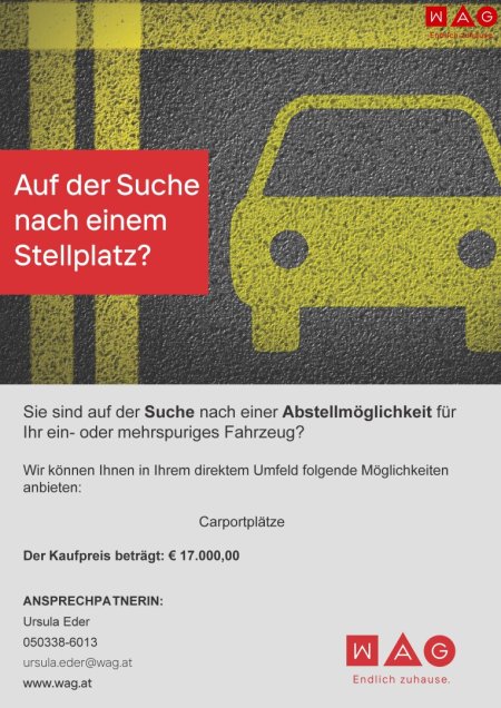 Zinöggerweg/Spallerhof: Absperrbarer Stellplatz in ruhiger Siedlungslage