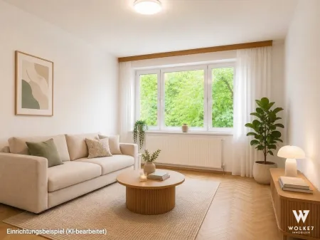 Wohnen im Grünen mit hervorragender Anbindung - gepflegte 2-Zimmer-Wohnung mit Gartennutzung