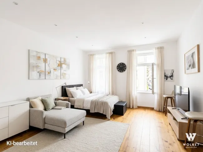 Bezugsfertiger Altbau-Erstbezug nach Generalsanierung – Moderne 1-Zimmer-Wohnung mit Fußbodenheizung & Lift in 1100 Wien - Titelbild