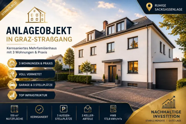 Attraktives Mehrfamilienhaus in Graz-Straßgang | 4 Einheiten | Voll vermietet - Titelbild