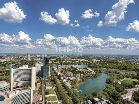 47. Etage mit 38qm Loggia: DC2 Tower: 3 Zimmer mit Skylineblick