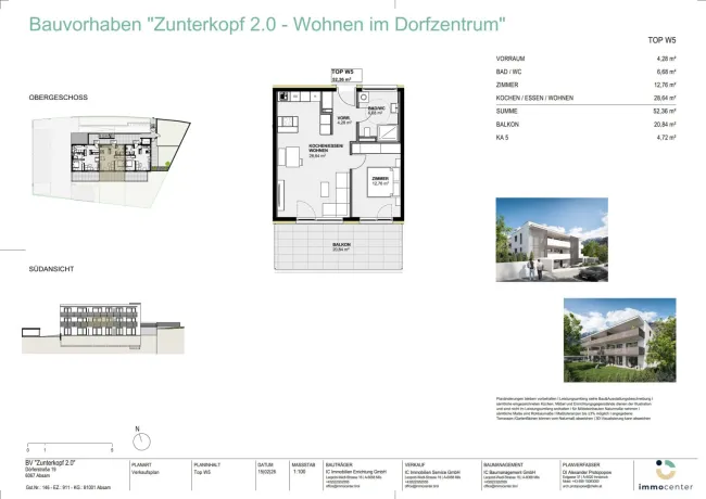 2-Zimmer-Wohnung Top W5, "Zunterkopf 2.0", 6067 Absam - Bild