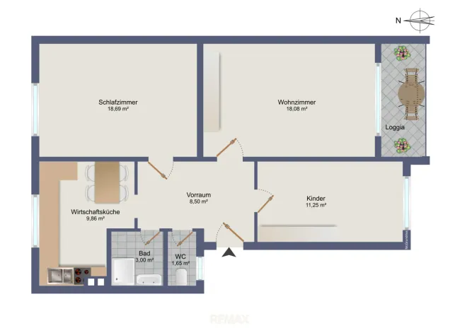 Leistbare 3 Zimmerwohnung mit Parkplatz - Graz Wetzelsdorf - Bild