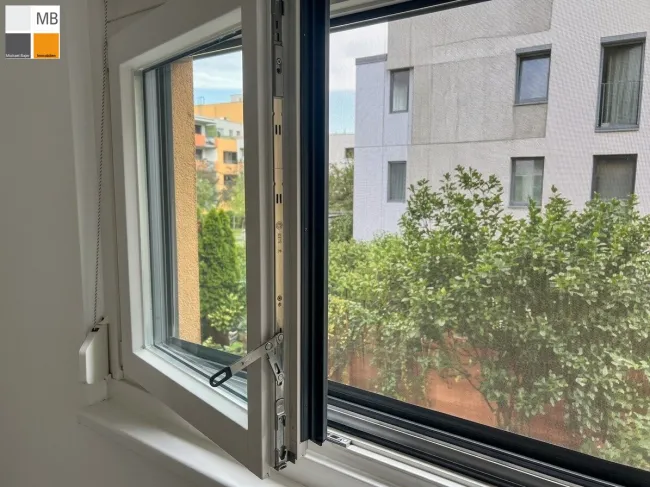 alle Fenster mit Insektenschutz und Jalousien