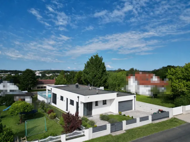 +++Exklusiver Design-Bungalow mit Salzwasser-Pool und Panoramablick über Oberpullendorf!+++ - Bild
