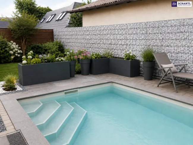 Sommer zuhause genießen! Familienhaus mit eigenem Pool & großer Terrasse - Titelbild