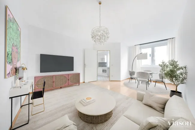 Wohnzimmer Virtual Staging KI