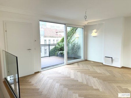 Bestlage nahe Belvedere! Luxuriöse 3-Zimmer-Erstbezug-Dachgeschoss-Wohnung mit zwei Balkonen in historischem Gebäude