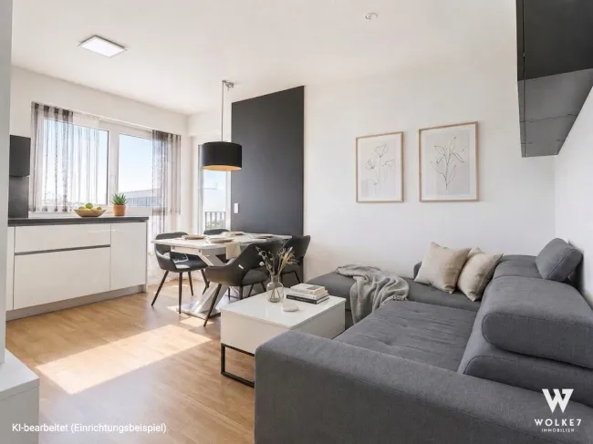 Helle Dachgeschosswohnung mit Balkon & Klima im Süden Wiens - Titelbild