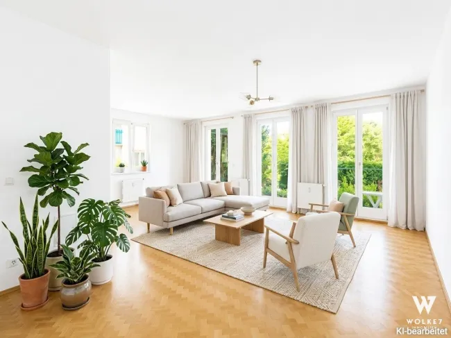 Ihr Zuhause mit Urlaubsfeeling - 95 m² Gartenwohnung mit Fernblick | privater Poolzugang | Sauna | Fitnessraum - Titelbild