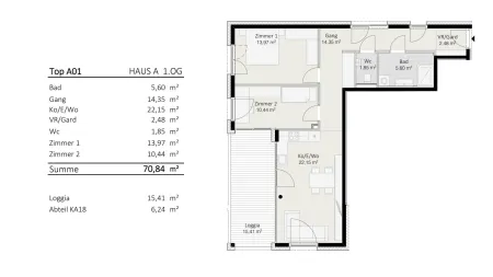 3-Zimmer-Wohnung Top A1 "Die Neue Ladenstraße"