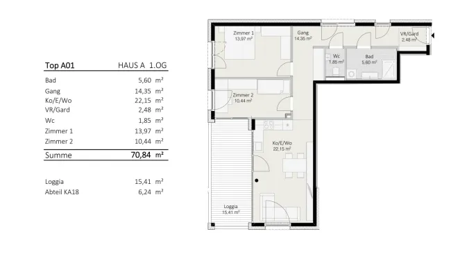 3-Zimmer-Wohnung Top A1 "Die Neue Ladenstraße" - Bild