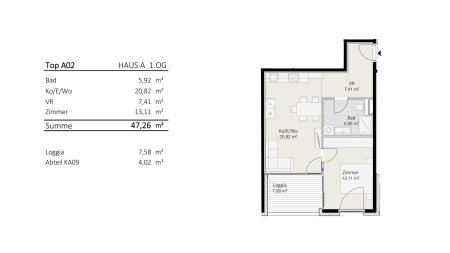 2-Zimmer-Wohnung Top A2 "Die Neue Ladenstraße"