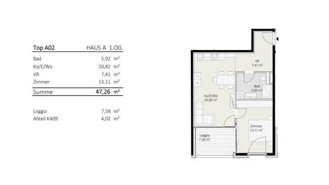 2-Zimmer-Wohnung Top A2 "Die Neue Ladenstraße" - Bild