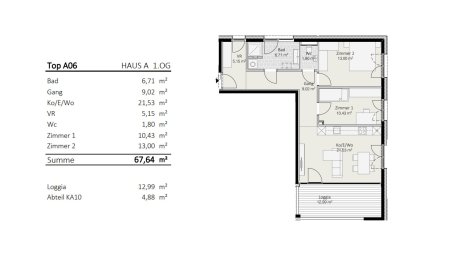 3-Zimmer-Wohnung Top A6 "Die Neue Ladenstraße"