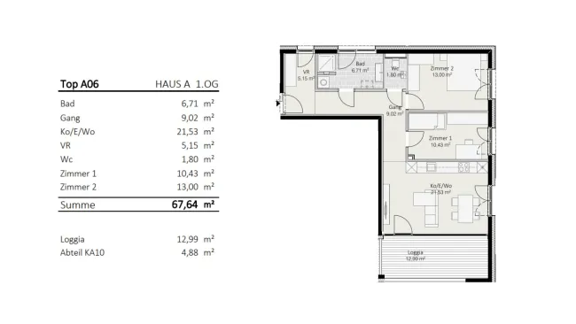 3-Zimmer-Wohnung Top A6 "Die Neue Ladenstraße" - Bild
