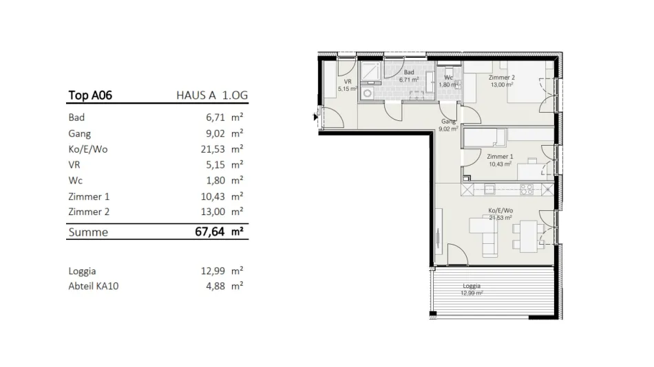 3-Zimmer-Wohnung Top A6 "Die Neue Ladenstraße" - Bild