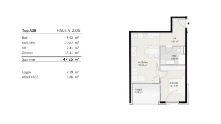 2-Zimmer-Wohnung Top A8 "Die Neue Ladenstraße"