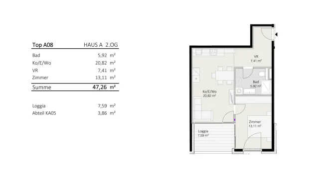 2-Zimmer-Wohnung Top A8 "Die Neue Ladenstraße" - Bild
