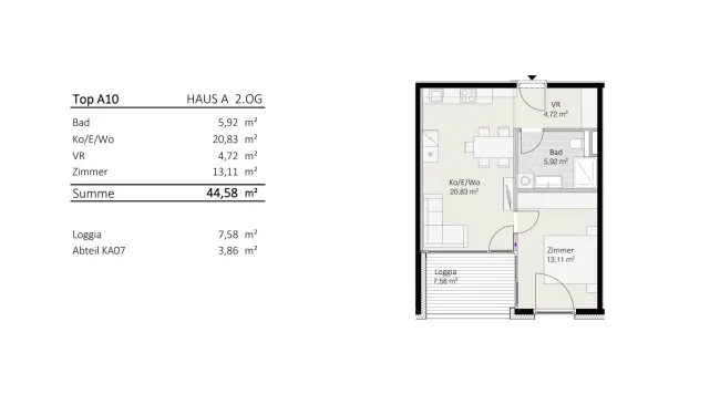 2-Zimmer-Wohnung Top A10 "Die Neue Ladenstraße" - Bild