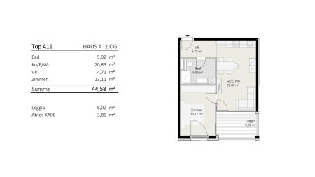 2-Zimmer-Wohnung Top A11 "Die Neue Ladenstraße"